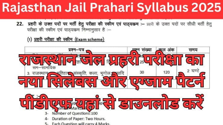 Rajasthan Jail Prahari Syllabus 2025