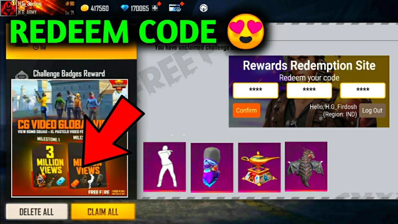 Free Fire Redeem Code Today: अभी जारी हुआ 100% एक्टिव रिडीम कोड, लुट लो